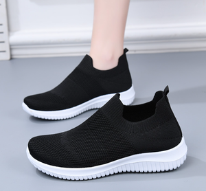 X Weiche Baumwollstoff-Komfortschuhe für Damen, lässige, atmungsaktive Slip-On-Schuhe - Product Image 5