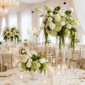 C-524 Sfera Floreale Verde Stile Naturale Selvatico con Ortensie Verdi e Bianche e Anthurium per Centrotavola Matrimoniali e Decorazioni Eventi - Product Image 3