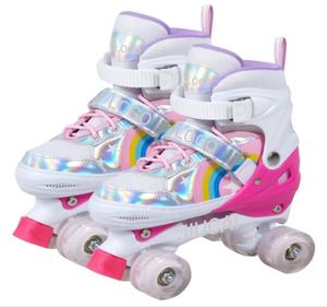 Patins à roulettes en cuir à 4 roues pas chers à louer, patins à roulettes unisexes pour femmes, adultes, filles - Product Image 3