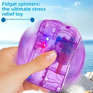 Toupie lumineuse pliable avec pistolet à eau, jouet de poche transfrontalier multifonctionnel à transformation des doigts, anti-stress, pour l'été - Product Image 3