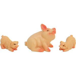 ZICOM Alemania, Accesorios para Belén, Juego de 3 Piezas, Cerdo con Lechones, Figura y Juguete Navideño, Altura Aprox. 2,5 cm - Product Image 1