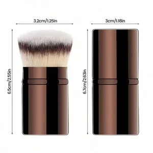 Pinceau de maquillage professionnel rétractable pour le visage, pinceau pour le fard à joues, pinceau pour le fond de teint, pinceau pour poudre libre, poils synthétiques ultra-doux Doundat - Product Image 2