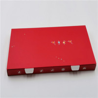 Coffret cadeau cosmétique rouge exquis, emballage haut de gamme de luxe avec logo personnalisé pour les produits de soin de la peau et de maquillage