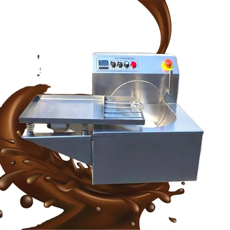 Máquina de enroscar recubierta de Chocolate pequeña/máquina de fusión de fabricación de temperado de Chocolate, precio de la máquina de Chocolate