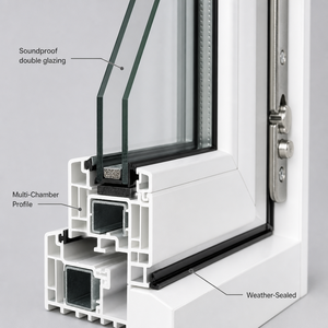 <span class=keywords><strong>Porta</strong></span> per Balcone in UPVC, <span class=keywords><strong>Porta</strong></span> per Terrazzo in UPVC, Design Personalizzato in Vetro per Progetti di Ville, Appartamenti e Edifici - Product Image 4