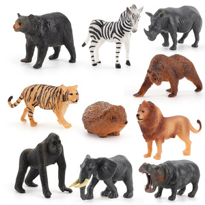 Set de 12 Miniaturas de Animales Salvajes, Modelos Sólidos de Panda, Jirafa y Cebra - Product Image 2