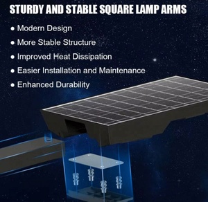 Lampadaire LED solaire haute luminosité, pour extérieur, montage mural, cour, route - Product Image 5