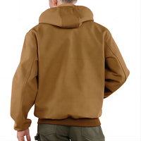 Service OEM d'usine, veste à capuche de style universitaire pour homme, personnalisée, 100% coton, en toile de canard tissée épaisse et cirée, respirante et isolante, à col montant