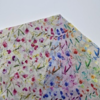 Tissu popeline de coton 60S imprimé numériquement, motif floral bleu, 110x110, tissu léger et respirant pour robe, chemisier, pyjama