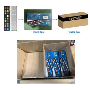 SINOART 18 couleurs boîte en fer blanc ensemble <span class=keywords><strong>de</strong></span> peinture <span class=keywords><strong>aquarelle</strong></span> solide avec pinceau parfait pour les étudiants débutants - Product Image 6