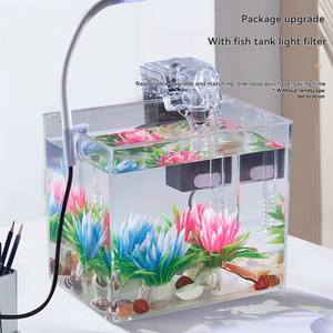 Nouveau bricolage <span class=keywords><strong>Fish</strong></span> TankTransparent Douyu plastique paysage décoration créative réservoir écologique eau avec filtre pour poissons - Product Image 2