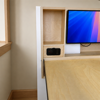 Bureau pliant mural en bois avec rangement, poste de travail informatique pour bureau à domicile