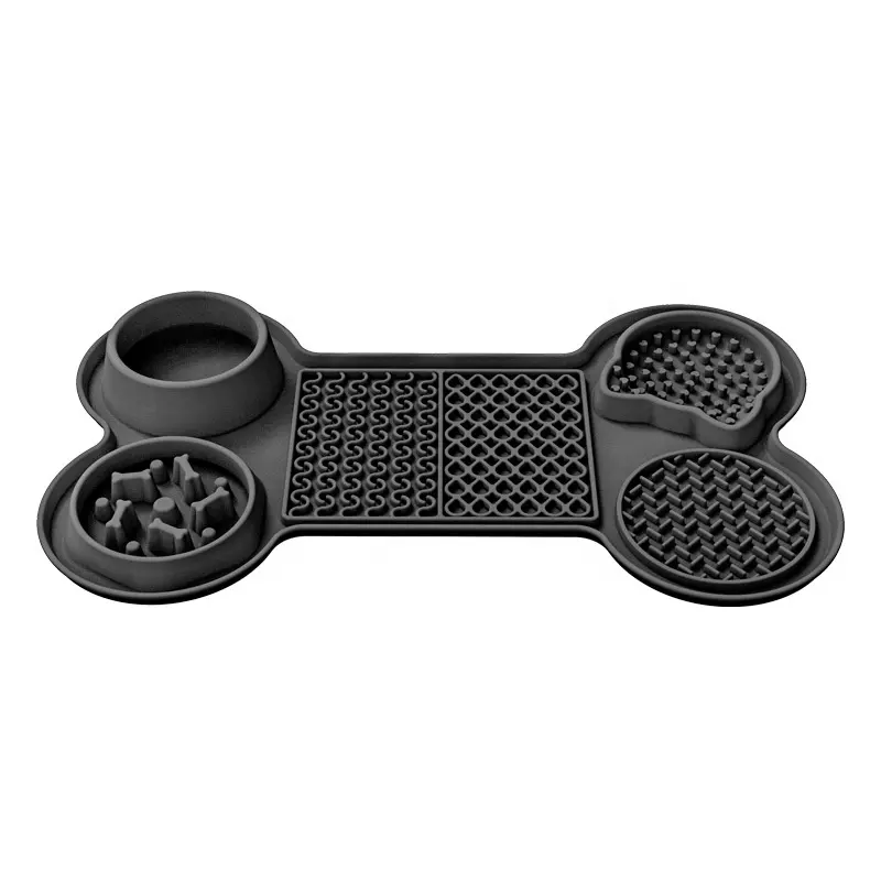 Vendita a caldo tutto in uno Silicone Non versato Logo doppio portatile stuoia per cani