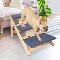 2-in-1 Faltbare Modische Haustier-Rampe und Treppe, Tragbare Umweltfreundliche Rutschfeste Hunde- und Katzen-Sicherheitsrampe aus Massivholz