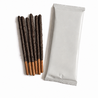 Bâtonnets de biscuits enrobés de chocolat certifiés Halal 40g avec bonbons pétillants, collation sucrée croustillante, fourniture d'usine, marque privée