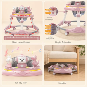 Marche-bébé pliable OEM <span class=keywords><strong>4</strong></span>-en-1 multifonctionnel pour enfants, style indien, avec roues, pour apprendre à marcher en position assise ou debout - Product Image 2