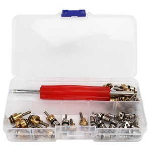 41pcs AC <span class=keywords><strong>Master</strong></span> <span class=keywords><strong>valve</strong></span> Core Kit với Remover Công cụ R12 R134A ô tô làm lạnh van lõi cho hầu hết các xe ô tô - Product Image 1