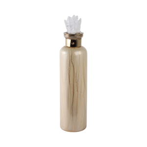 Vaso cilindrico in vetro con dettagli in cristallo per decorazioni da tavolo per casa e ufficio, tocco glamour. - Product Image 4