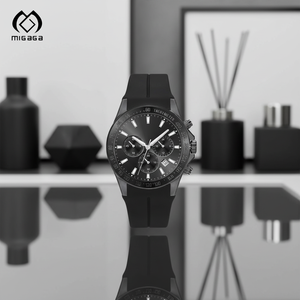 Montre automatique pour homme avec bracelet en silicone personnalisé, cadran en cristal saphir luminescent, affichage par aiguille, étanche à 100 m - Product Image 3