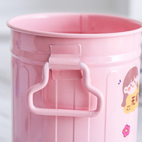 Tempat sampah kantor atas meja galvanis pot bunga logam untuk sikat makeup tempat lilin tempat penyimpanan cangkir pensil mini meja dapur