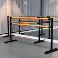 Barre de danse double en contreplaqué d'érable de haute qualité, à hauteur fixe et réglable, pour studio de danse à domicile – Offre spéciale