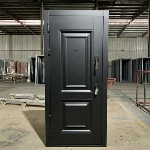 <span class=keywords><strong>Porte</strong></span> d'entrée principale extérieure Zonle en acier noir pour maison et villa - Product Image 1