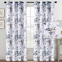 Rideaux Occultants Imprimés Amity Style Américain à Motifs Floraux, Stores à Œillets pour Fenêtres, Salon et Maison