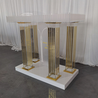 AnnieLu Podium en acrylique transparent avec roues Chaires pour églises Podium roulant Podium de sol pour salle de conférence Église
