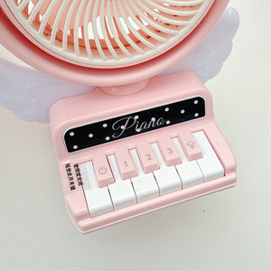 Ventilateur de table Piano 6,9 pouces avec lumière, chargement USB, commande mécanique, pour bureau - Product Image 2