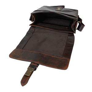 Indian Manufactured Professional Leather Crossbody Bag with Multiple Organizer Compartments for Work Travel and Daily At Sale - Product Image 3