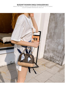 <span class=keywords><strong>Sac</strong></span> à Main Élégant Tendance à Chaîne Fantaisie pour Femme en <span class=keywords><strong>Cuir</strong></span> de Luxe, <span class=keywords><strong>Sac</strong></span> Floral en PU avec Foulard, Vente Chaude - Product Image 5