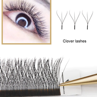 Extensions de cils naturels en forme de W 3D-6D en gros, fournitures de cils préfabriqués, logo personnalisé, faits à la main pour la personnalisation des cils