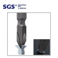 Tournevis industriel SGS OEM de haute qualité à double tête Phillips 110 mm PH2 6,35 mm en acier magnétique robuste avec finition phosphatée noire