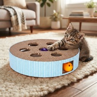 Grattoir à chat rond en plastique et carton ondulé écologique, jouet durable pour chatons