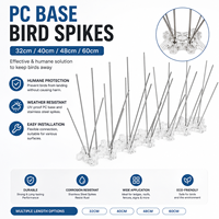 Piques anti-oiseaux en PC massif résistant aux UV, écologiques, pour extérieur, anti-pigeons, répulsif pour chats, pour toits, murs, clôtures et avant-toits, sécurité