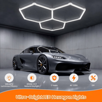 Plafonnier LED Nid d'Abeille Hexagonal pour Garage, Température de Couleur Sélectionnable 3CCT, Modulaire Extensible DIY pour Garage, Salle de Sport, Bureau
