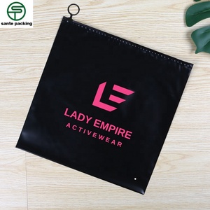 Sante Custom CMYK Printing Black Matte <b>Waterproof</b> CPE Swimsuits Packaging Zipper Locking Bags - Product Image 2