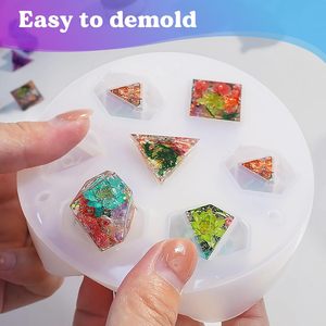 LET'S RESIN Moldes de resina epoxi de silicona para <span class=keywords><strong>dados</strong></span> estereoscópicos de 7 caras - Kit DIY para hacer <span class=keywords><strong>dados</strong></span> DND para juegos de mesa - Product Image 5