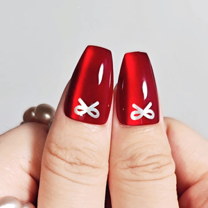 Salón <span class=keywords><strong>de</strong></span> alta calidad Gel suave Prensa en las <span class=keywords><strong>uñas</strong></span> Ojo <span class=keywords><strong>de</strong></span> gato rojo Bailarina corta <span class=keywords><strong>Uñas</strong></span> <span class=keywords><strong>postizas</strong></span> <span class=keywords><strong>Diseños</strong></span> <span class=keywords><strong>de</strong></span> Navidad Pintura plateada <span class=keywords><strong>Uñas</strong></span> <span class=keywords><strong>postizas</strong></span> - Product Image 2