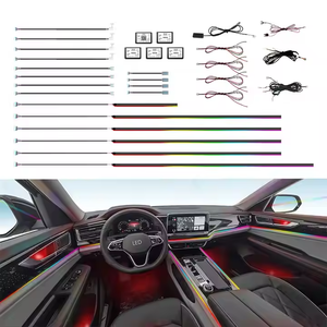 <span class=keywords><strong>Kit</strong></span> pencahayaan Interior mobil Universal, lampu Strip LED tahan air truk SUV mobil kontrol <span class=keywords><strong>Bluetooth</strong></span> 16 warna dengan 16 mode - Product Image 2