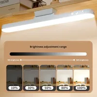 Lampe de bureau USB à température tricolore réglable, veilleuse LED, contrôle tactile à intensité variable, lampe de lecture pour la maison et le bureau.