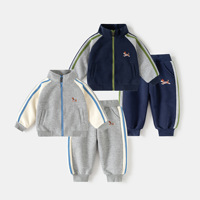 Ensemble de vêtements de sport pour garçons, tenues d'automne, survêtements pour bébés et enfants, vêtements d'extérieur tendance à fermeture éclair, ensemble de vêtements en coton pour garçons
