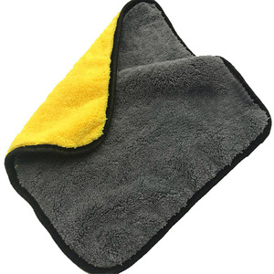 Serviette de lavage auto en microfibre 25x25cm 30x30cm Jaune sans peluches pour le nettoyage de voiture - Product Image 2
