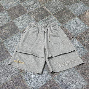 Pantalones Cortos Deportivos de Alta Calidad Personalizados con Cordón Ajustable, Pantalones Cortos de Algodón Terry para Gimnasio, Verano, para Hombre - Product Image 2