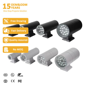 Lámpara <span class=keywords><strong>de</strong></span> Pared LED <span class=keywords><strong>Exterior</strong></span> <span class=keywords><strong>de</strong></span> Aluminio <span class=keywords><strong>de</strong></span> 6W/9W/12W/18W, Impermeable IP65, para <span class=keywords><strong>Patio</strong></span>, Porche y Jardín - Product Image 1