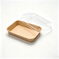 Plateau à sushi jetable en papier kraft série EP avec couvercle PET transparent anti-buée pour la vente à emporter, la restauration et les fournitures professionnelles en gros