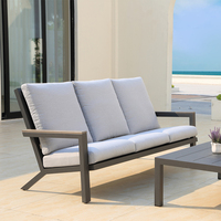 OSMEN Canapé Hami Cadre en aluminium Blanc ou Gris foncé Ensemble de 4 canapés uniques pour terrasse extérieure