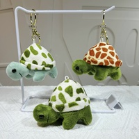 Porte-clés pendentif tortue de dessin animé créative en peluche, impression numérique écologique, petit sac, cadeau pour machine à griffes, chaîne de suspension pour voiture