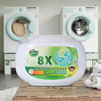 JIETI 8X Capsules de lessive écologiques jetables 50 pièces, dosettes nettoyantes en profondeur pour vêtements, lavage automatique en machine, parfum Forêt Fraîche