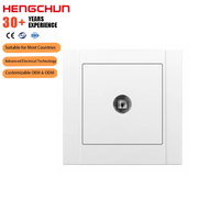 Wholesale 1 Gang White TV Coaxial Antenna Wall Socket Flush Mounted Television Signal Outlet